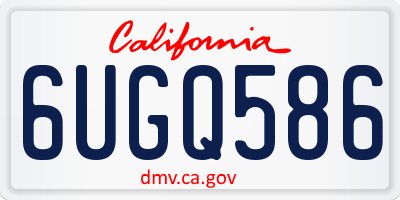 CA license plate 6UGQ586