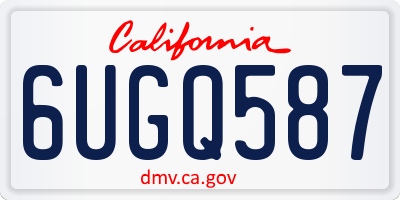 CA license plate 6UGQ587