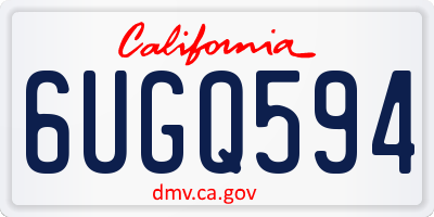 CA license plate 6UGQ594