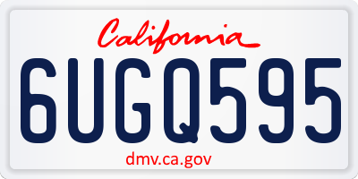 CA license plate 6UGQ595