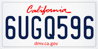 CA license plate 6UGQ596