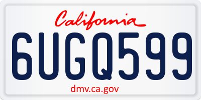 CA license plate 6UGQ599
