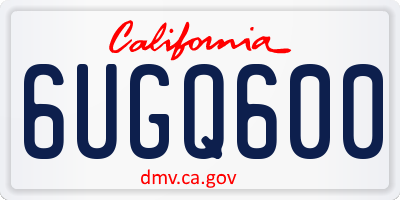 CA license plate 6UGQ600