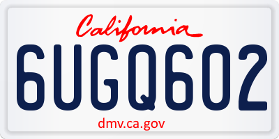 CA license plate 6UGQ602