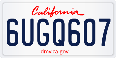 CA license plate 6UGQ607