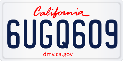 CA license plate 6UGQ609