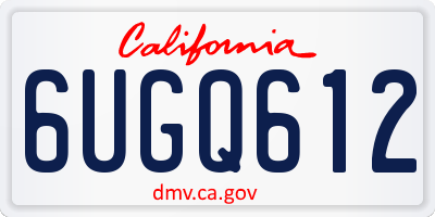 CA license plate 6UGQ612