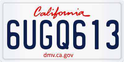 CA license plate 6UGQ613