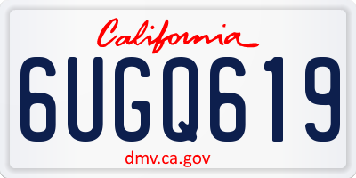 CA license plate 6UGQ619