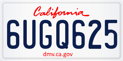 CA license plate 6UGQ625