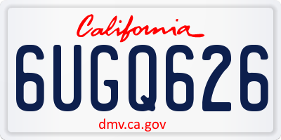 CA license plate 6UGQ626
