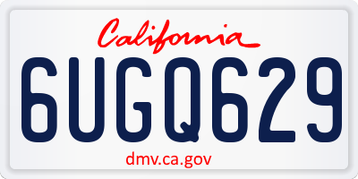 CA license plate 6UGQ629