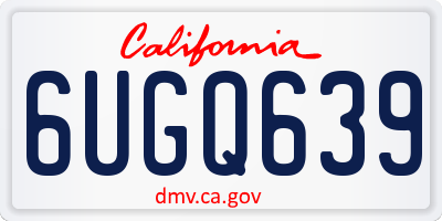CA license plate 6UGQ639