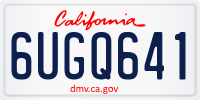 CA license plate 6UGQ641