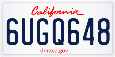 CA license plate 6UGQ648