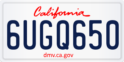 CA license plate 6UGQ650