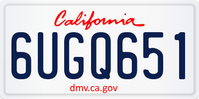 CA license plate 6UGQ651