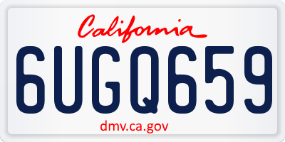 CA license plate 6UGQ659