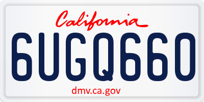 CA license plate 6UGQ660