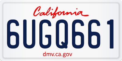 CA license plate 6UGQ661