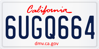 CA license plate 6UGQ664