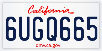 CA license plate 6UGQ665