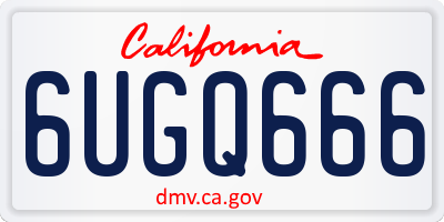 CA license plate 6UGQ666