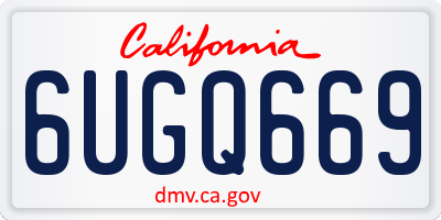 CA license plate 6UGQ669