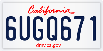 CA license plate 6UGQ671