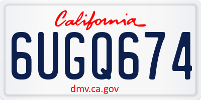 CA license plate 6UGQ674