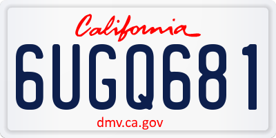 CA license plate 6UGQ681