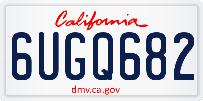 CA license plate 6UGQ682