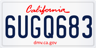 CA license plate 6UGQ683