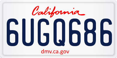 CA license plate 6UGQ686