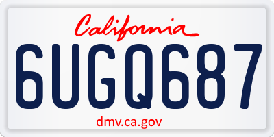 CA license plate 6UGQ687