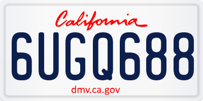 CA license plate 6UGQ688