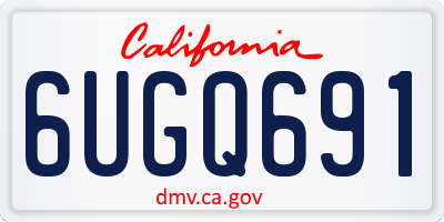 CA license plate 6UGQ691