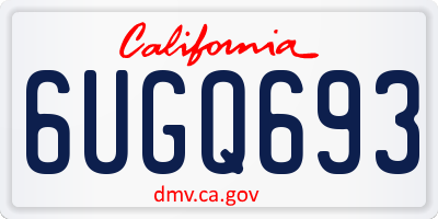 CA license plate 6UGQ693