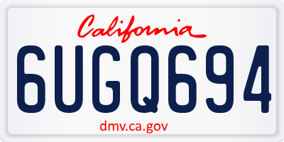 CA license plate 6UGQ694