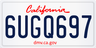 CA license plate 6UGQ697