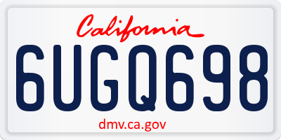 CA license plate 6UGQ698
