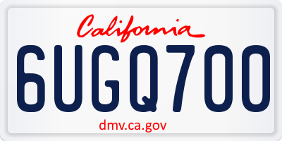 CA license plate 6UGQ700
