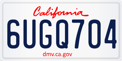 CA license plate 6UGQ704