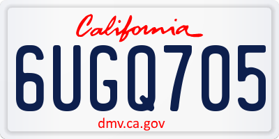 CA license plate 6UGQ705