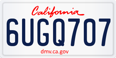 CA license plate 6UGQ707