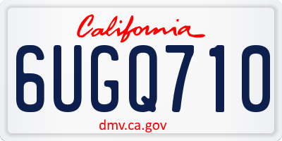 CA license plate 6UGQ710