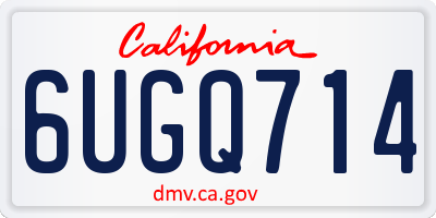 CA license plate 6UGQ714