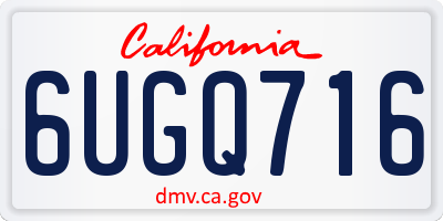 CA license plate 6UGQ716