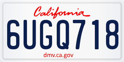 CA license plate 6UGQ718