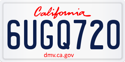CA license plate 6UGQ720